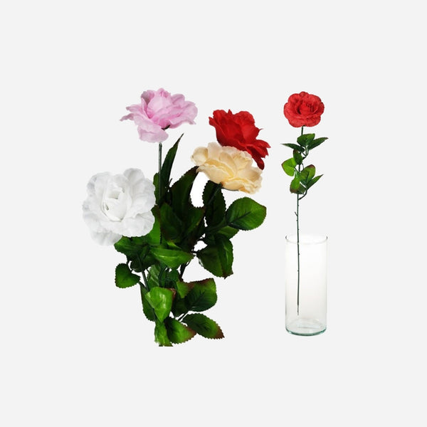 Fleur artificielle rose Baccara ouverte assorti 65 cm