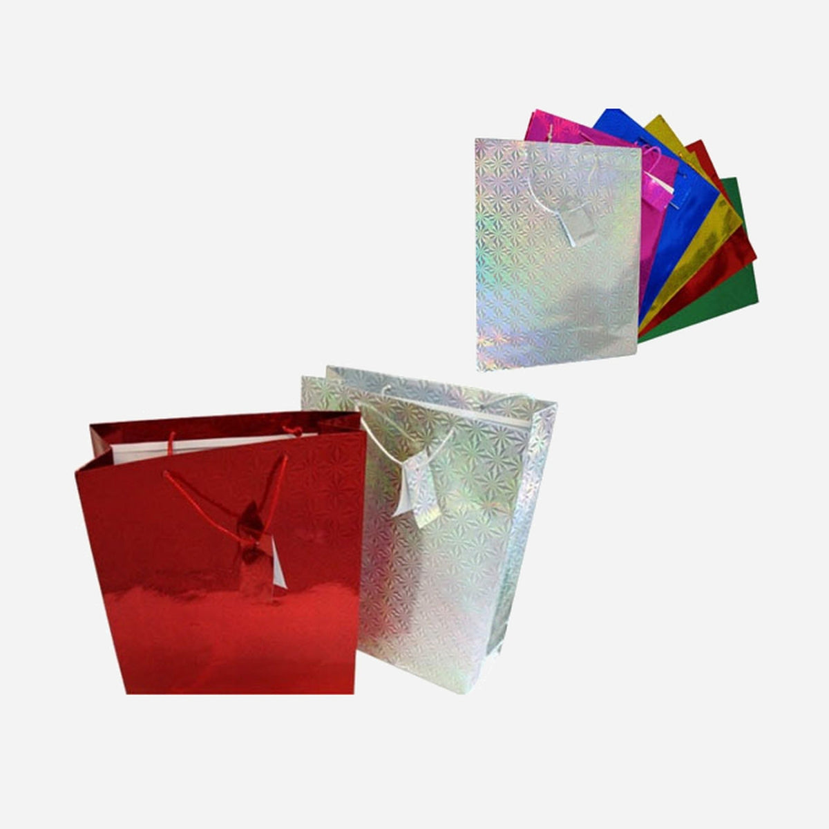Sac cadeau métallisé 35 × 25 cm