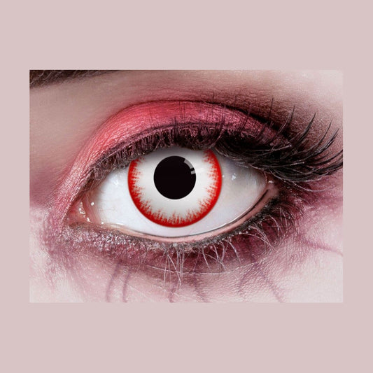 Lentilles de contact zombie démon blanc rouge 12 mois