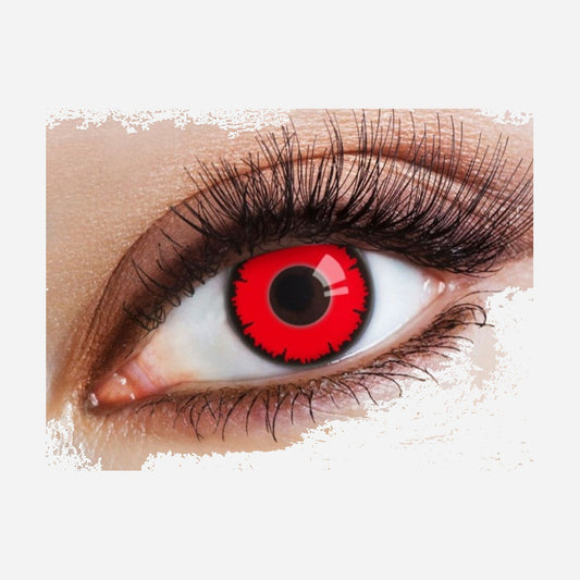Lentilles de contact diable vampire monstre rouge noir 12 mois
