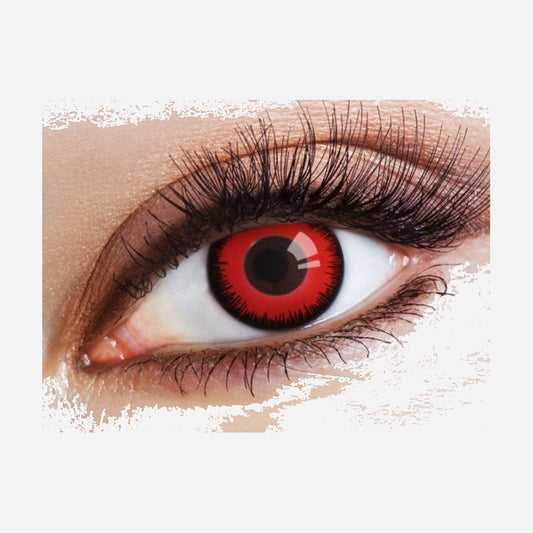 Lentilles de contact vampire cosplay manga rouge noir 12 mois