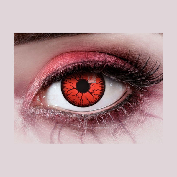 Lentilles de contact démon vampire monstre rouge noir 12 mois