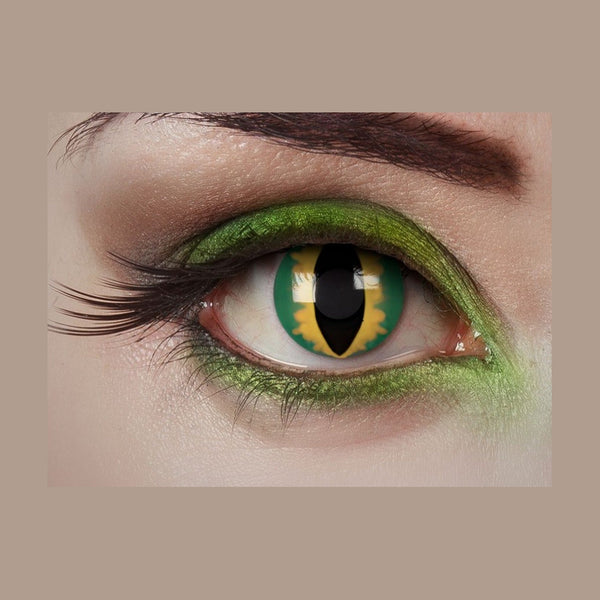 Lentilles de contact vipère lézard alien vert jaune 1 jour