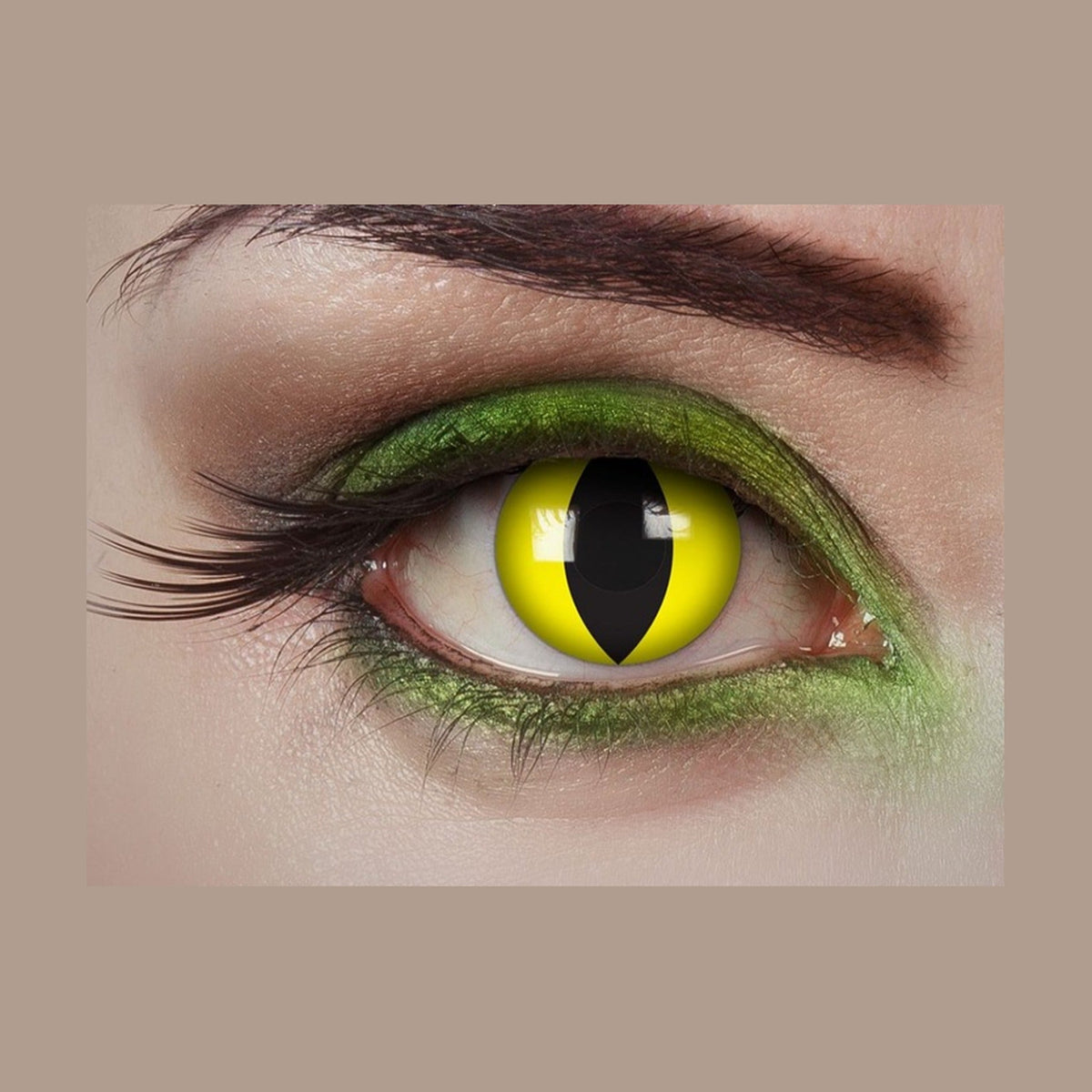 Lentilles de contact chat loup alien jaune scintillantes 1 jour