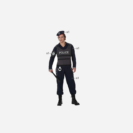 Déguisement policier 4 pièces homme Taille XL
