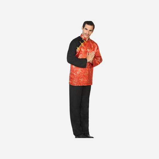 Déguisement de chinois rouge & noir Taille M/L