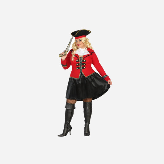 Déguisement de pirate femme rouge Taille XL
