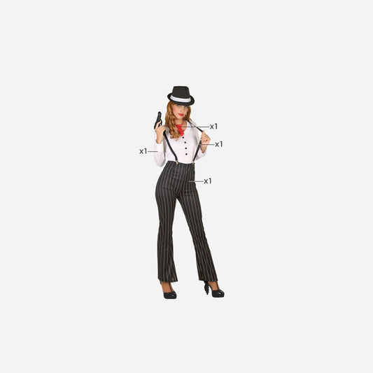 Déguisement gangster 4 pièces femme Taille XL
