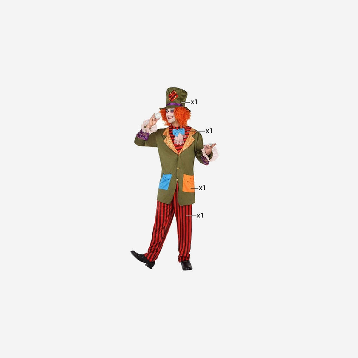 Déguisement de chapelier fou 4 pièces homme
