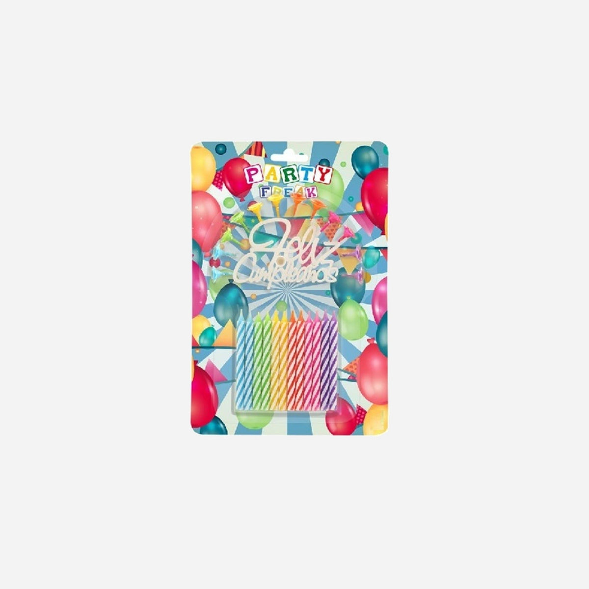 Lot de 12 bougies anniversaire multicolores avec socles 8 cm