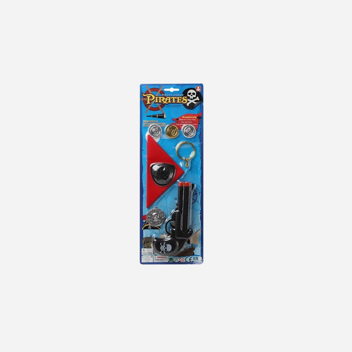 Set accessoires pirate pistolet noir 8 pièces