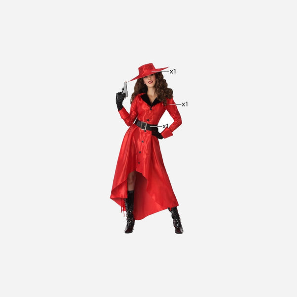 Déguisement de super héroïne rouge 3 pièces femme Taille M/L