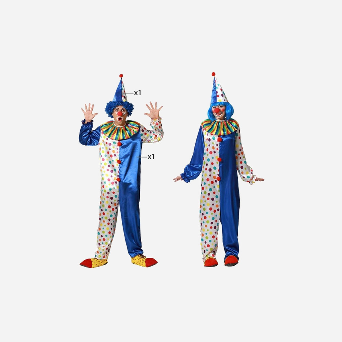 Déguisement de clown 2 pièces unisexe Taille XS/S