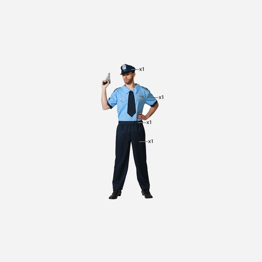 Déguisement policier bleu 4 pièces homme