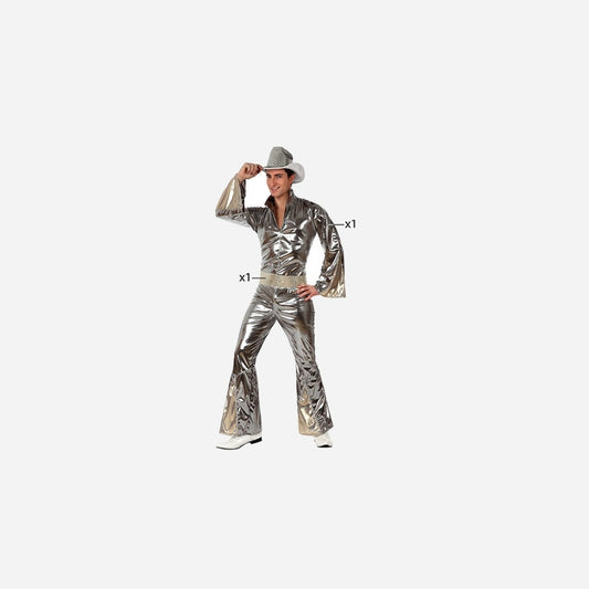Combinaison disco argent 2 pièces homme Taille XXL