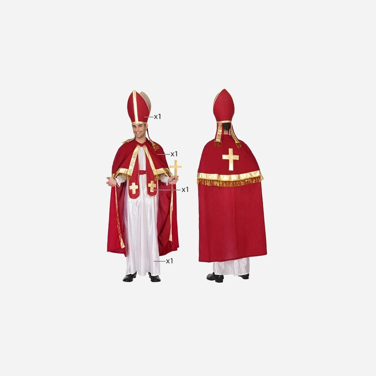 Déguisement de pape 4 pièces homme Taille M/L