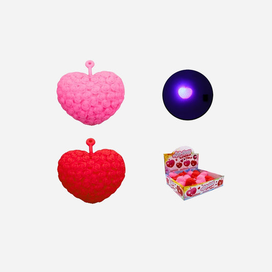 Coeur yoyo anti stress squishy lumineux LED assorti 10 × 8 cm