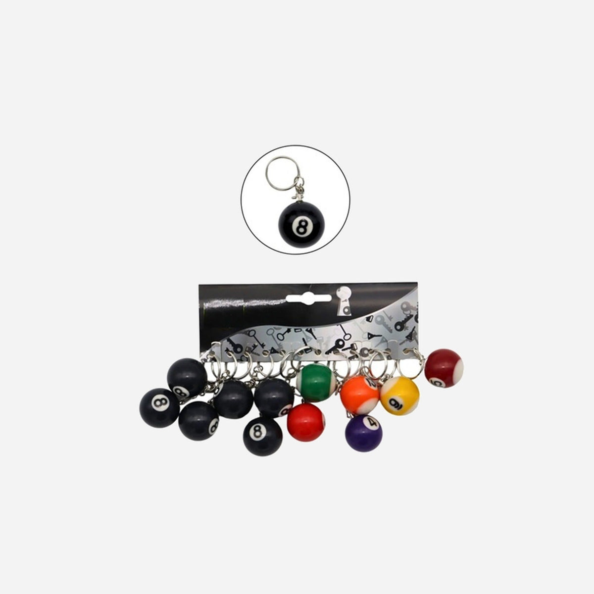 Porte-clés boule de billard 3.2 cm