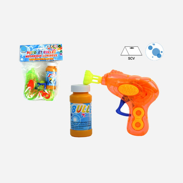 Pistolet à bulles lumineux mécanique 11 cm