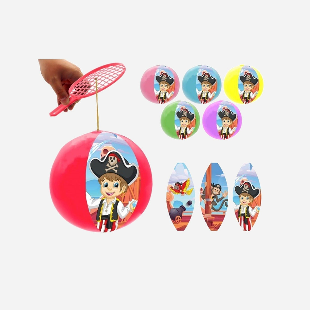 Tape-balle racket ball pirate assorti 22 cm