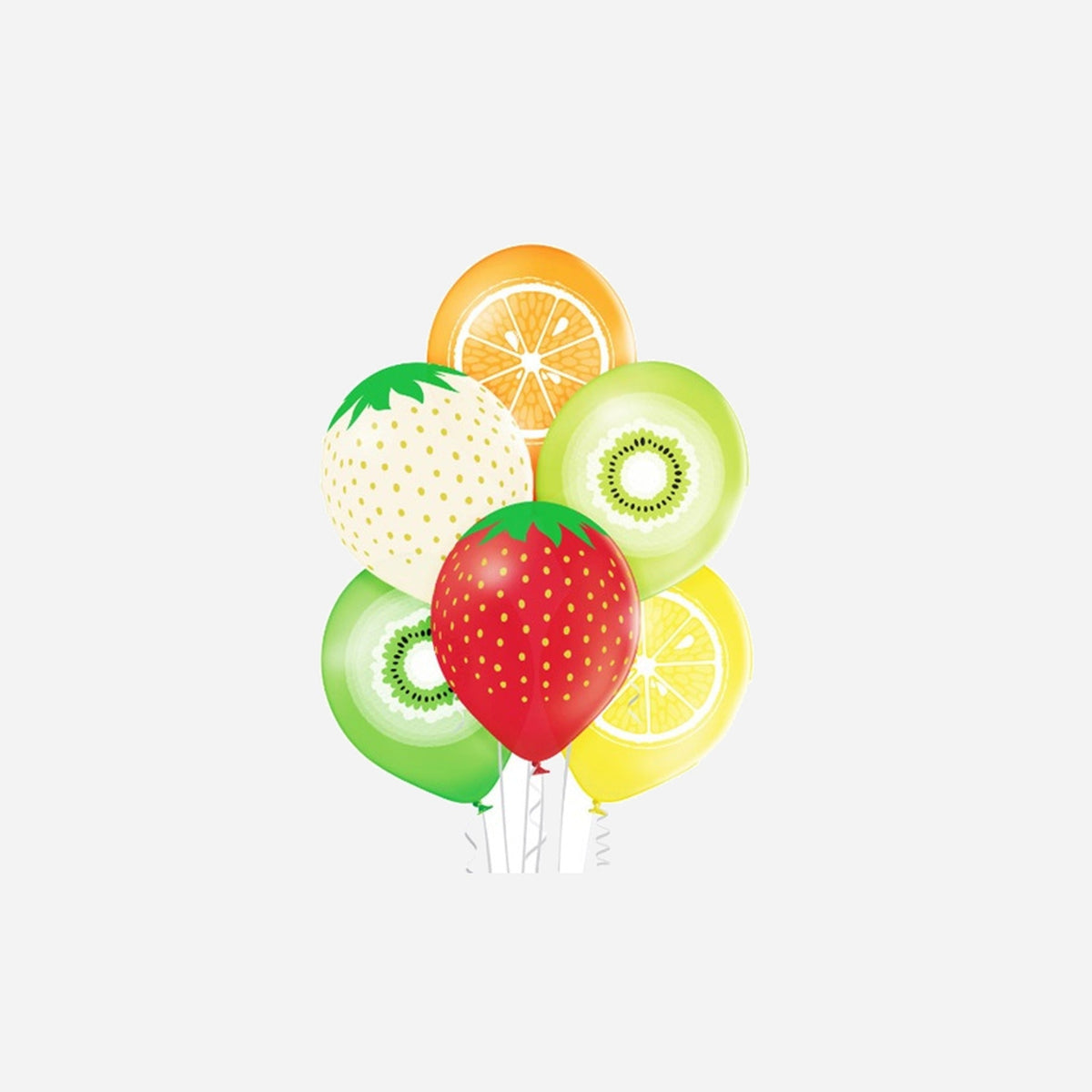 Lot de 6 ballons de fête motifs fruits assorti 30 cm