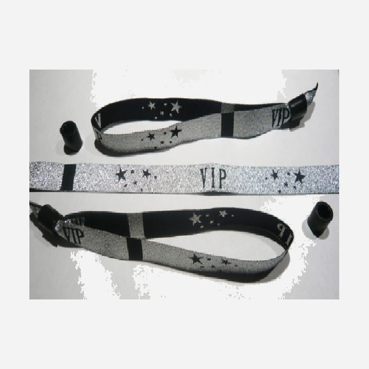 Bracelet en tissu "VIP" argent 15 mm