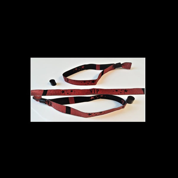Bracelet en tissu "VIP" rouge 15 mm