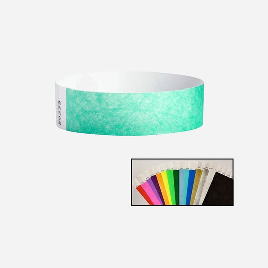 Bracelet en tyvek sans marquage aqua 19 mm