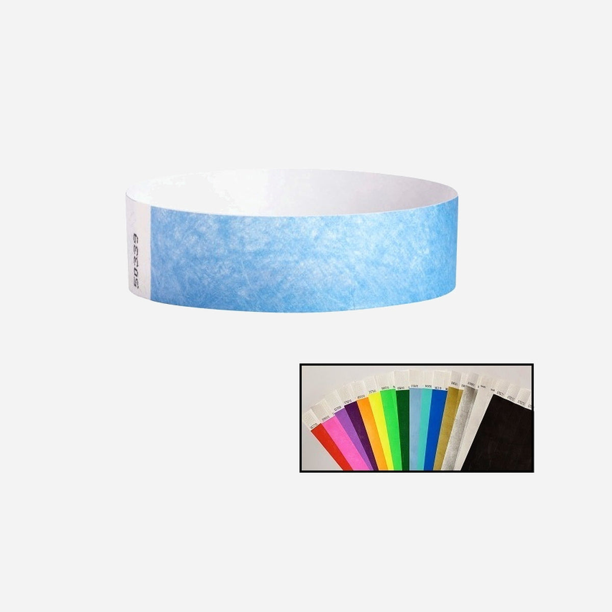 Bracelet en tyvek sans marquage bleu clair 19 mm