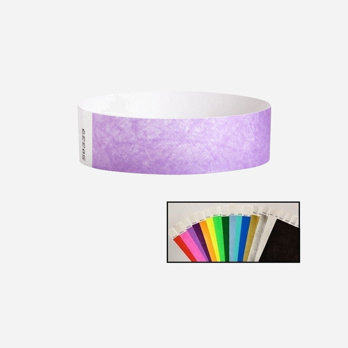 Bracelet en tyvek sans marquage lavande 19 mm