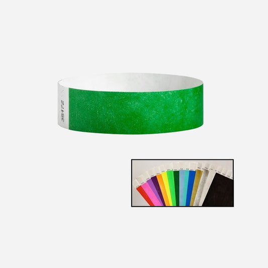 Bracelet en tyvek sans marquage vert fonçé 19 mm