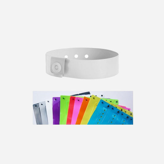 Bracelet vinyle brillant sans marquage blanc 19 mm