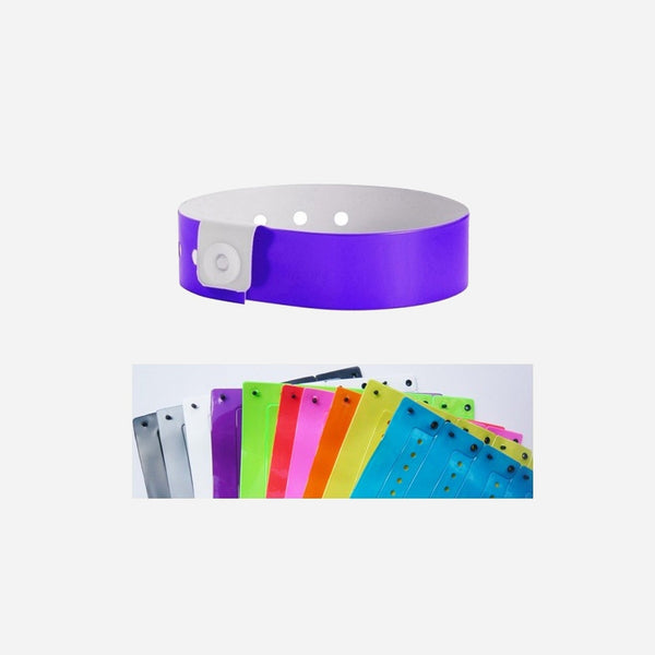 Bracelet vinyle brillant sans marquage violet 19 mm