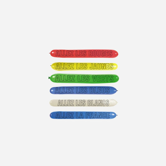 Lot de 3 ballons longs bannière "ALLEZ les 1m30
