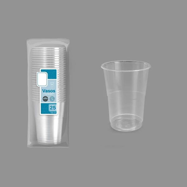 Lot de 25 gobelets réutilisables transparents 50 cl