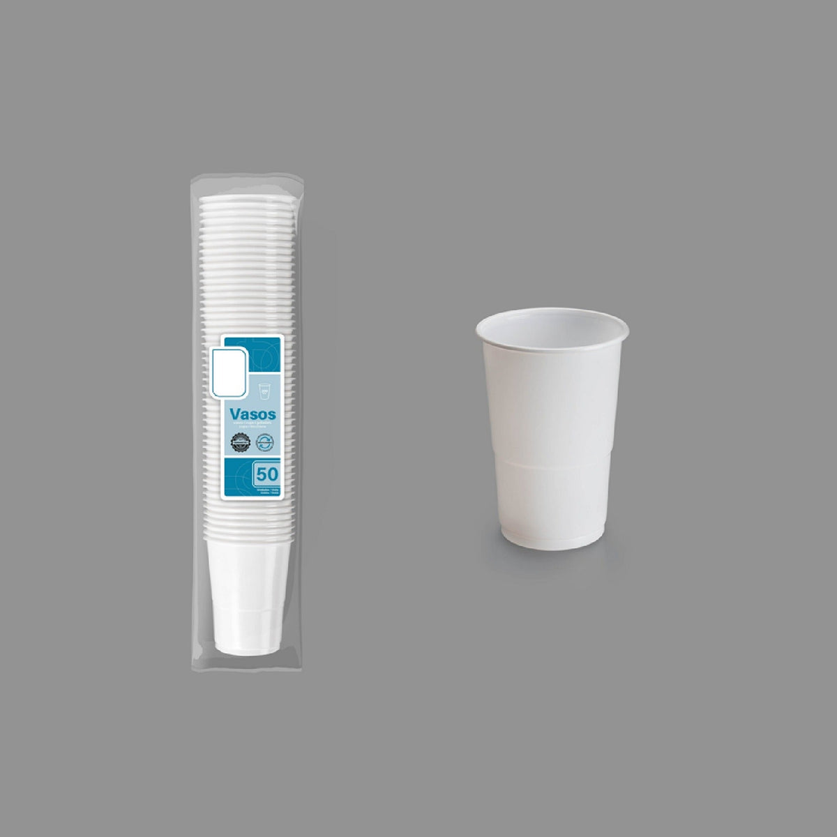 Lot de 50 gobelets réutilisables blanc 25 cl
