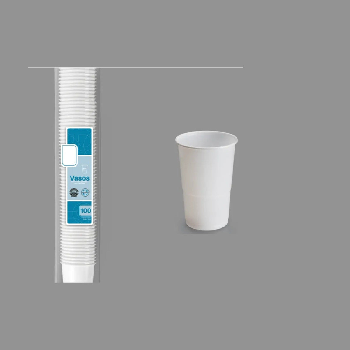 Lot de 100 gobelets réutilisables blanc 25 cl
