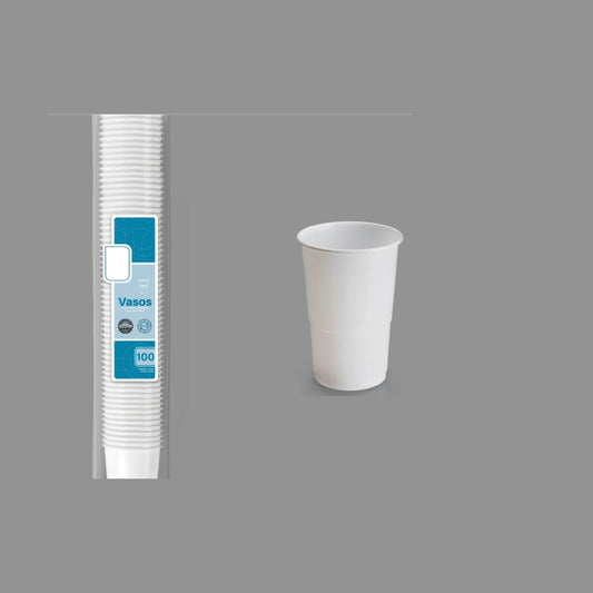 Lot de 100 gobelets réutilisables blanc 25 cl