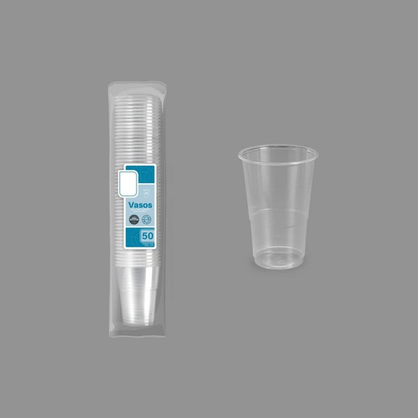 Lot de 50 gobelets réutilisables transparents 25 cl
