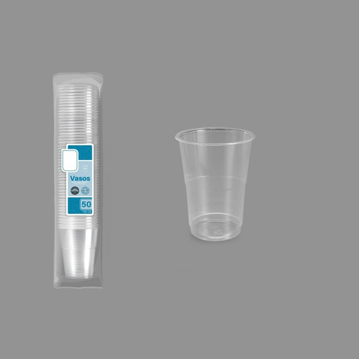 Lot de 50 gobelets réutilisables transparents 50 cl