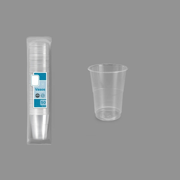 Lot de 50 gobelets réutilisables transparents 50 cl