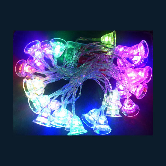Guirlande lumineuse de noël 30 cloches LED's multicolores 3,8 m