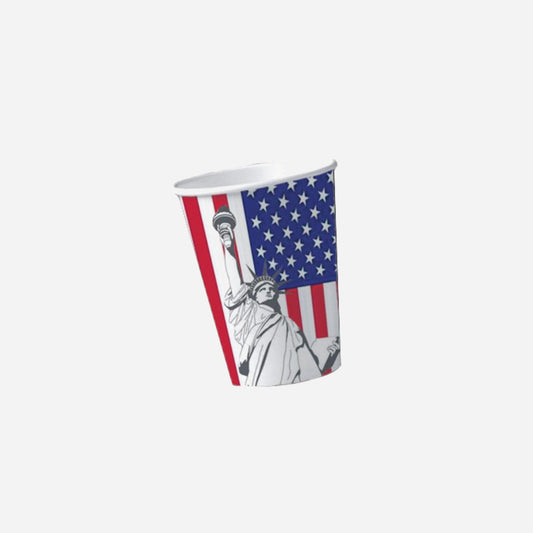 Lot de 10 gobelets en papier USA 20 cl