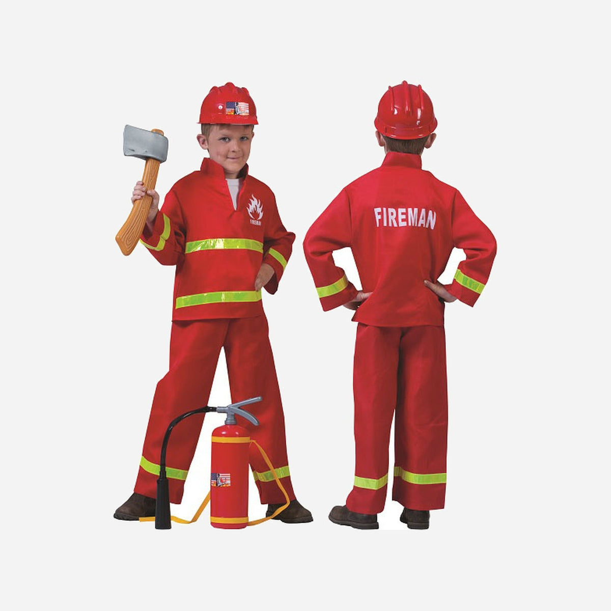Déguisement de pompier rouge enfant
