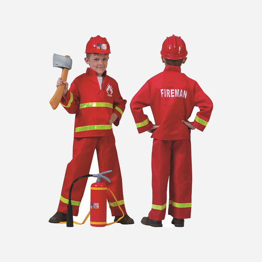 Déguisement de pompier rouge enfant