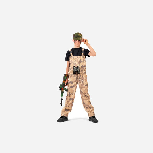 Salopette militaire beige marron pour enfant