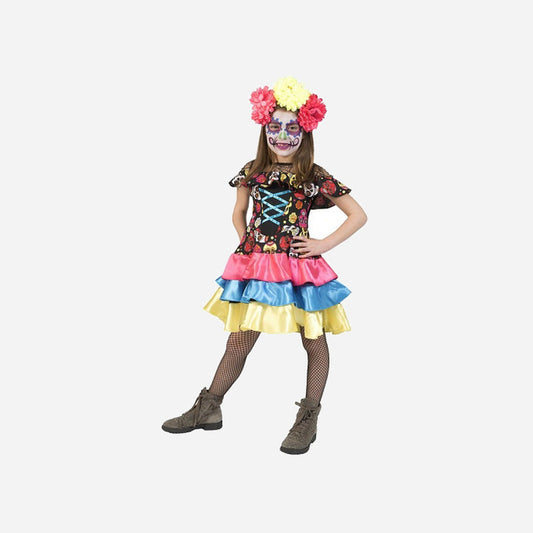 Déguisement jour des morts coloré fille