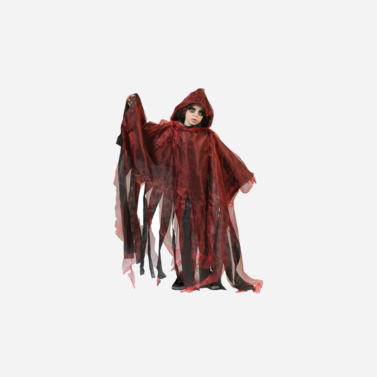 Cape de vampire rouge avec capuche enfant