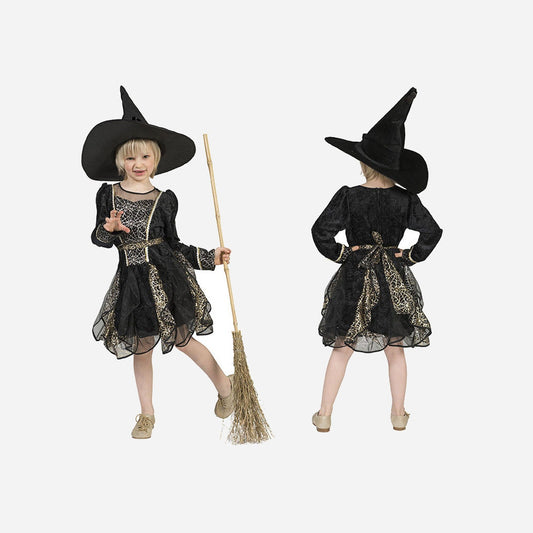 Déguisement enfant de sorcière araignée noir