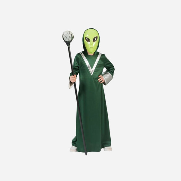 Déguisement de sorcier alien enfant vert